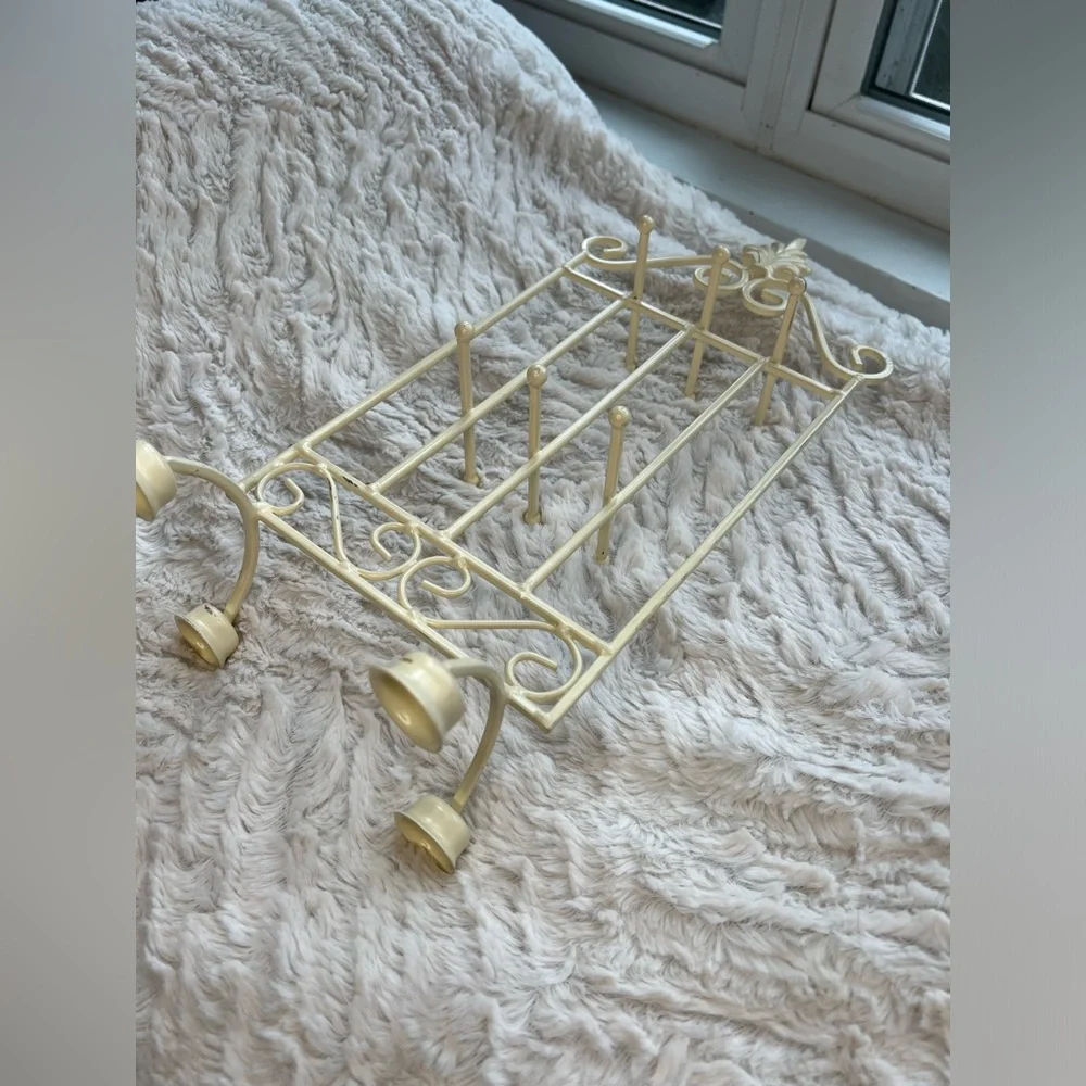 Elegant Cream Metal Wall Rack